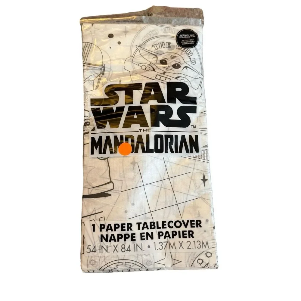 4 Mandalorian Star Wars Party Supplies Table Cover‎ Tablecloth Coloring Paper